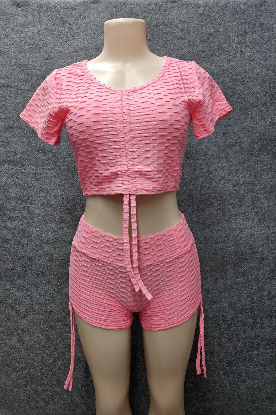 Lemon Fashion Shorts Set, Color Pink Size L/XL New